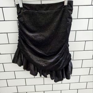 Black and gold ruffle skirt